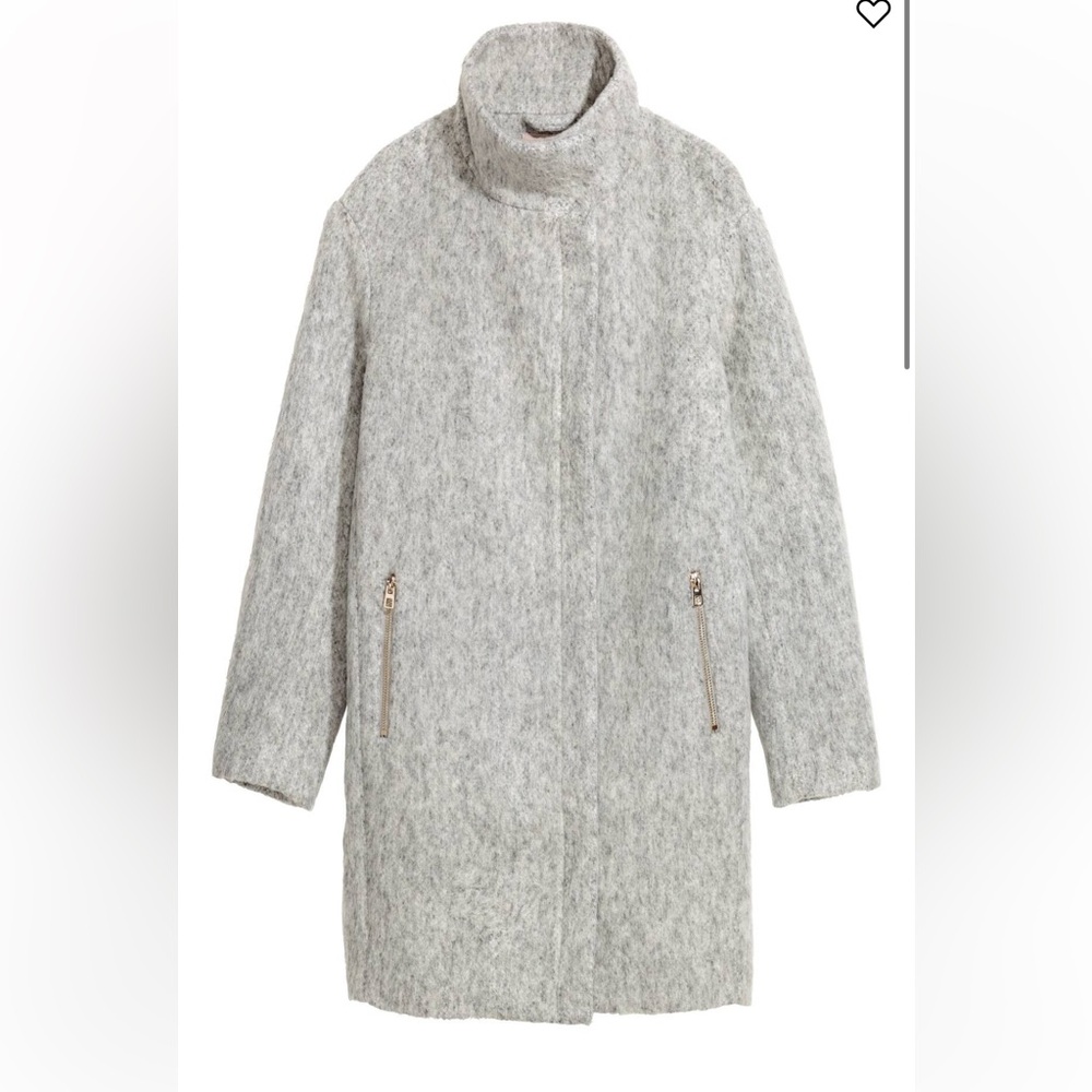 H&M Light Gray Wool Blend Coat